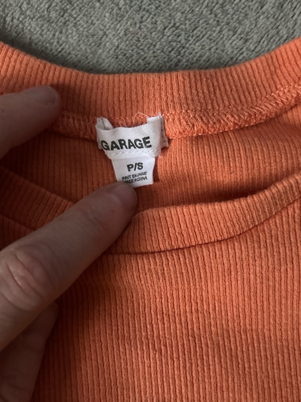 Garage Orange Ribbed Tee - Picture 2 of 3